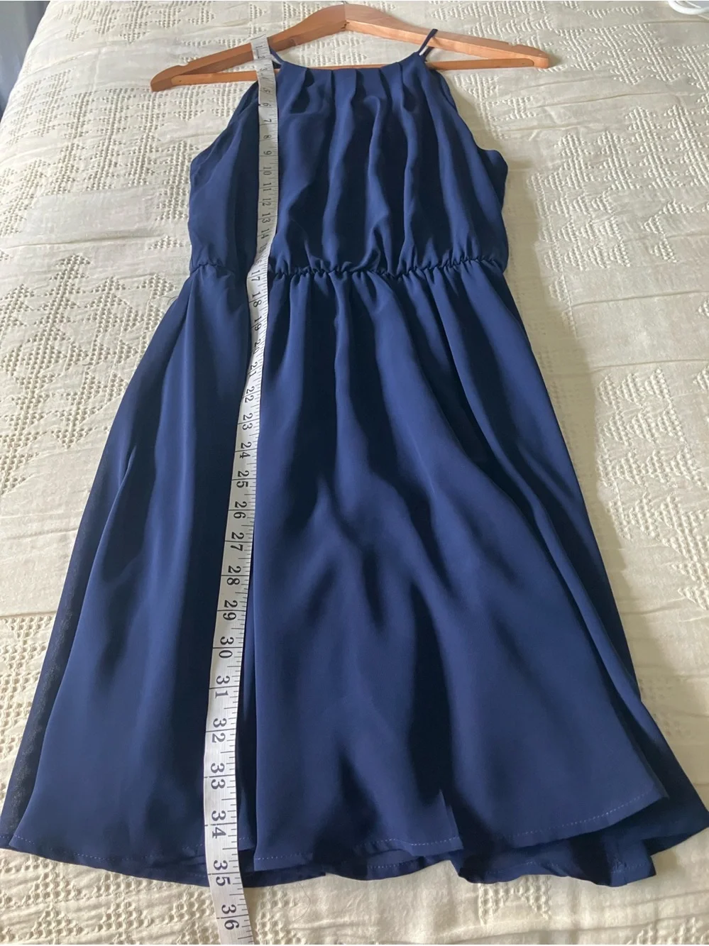 LUSH Navy Blue Fit and Flare Light Weight Tank Dress Size S